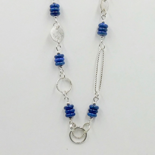 Click to view detail for DKC-2025 Necklace, Lapis, Fun Shapes $240